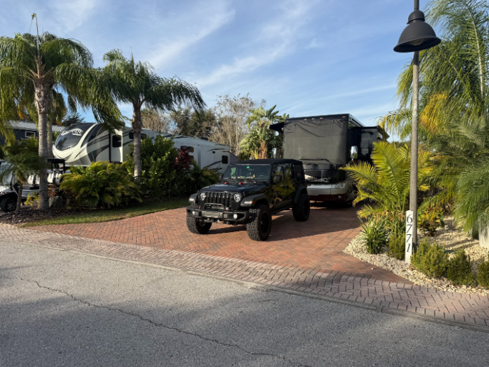 Spacious lots fit any size RV