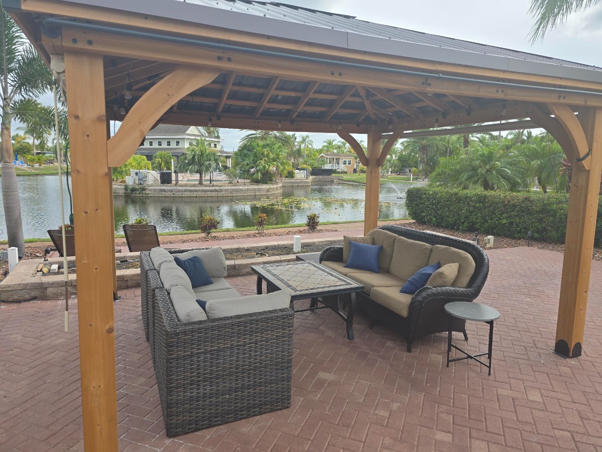 Upgraded lots with Tiki Huts and Seating